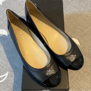 WOMENS COACH BRANDI CBUT BLACK G4377 FLAT SHOES S6